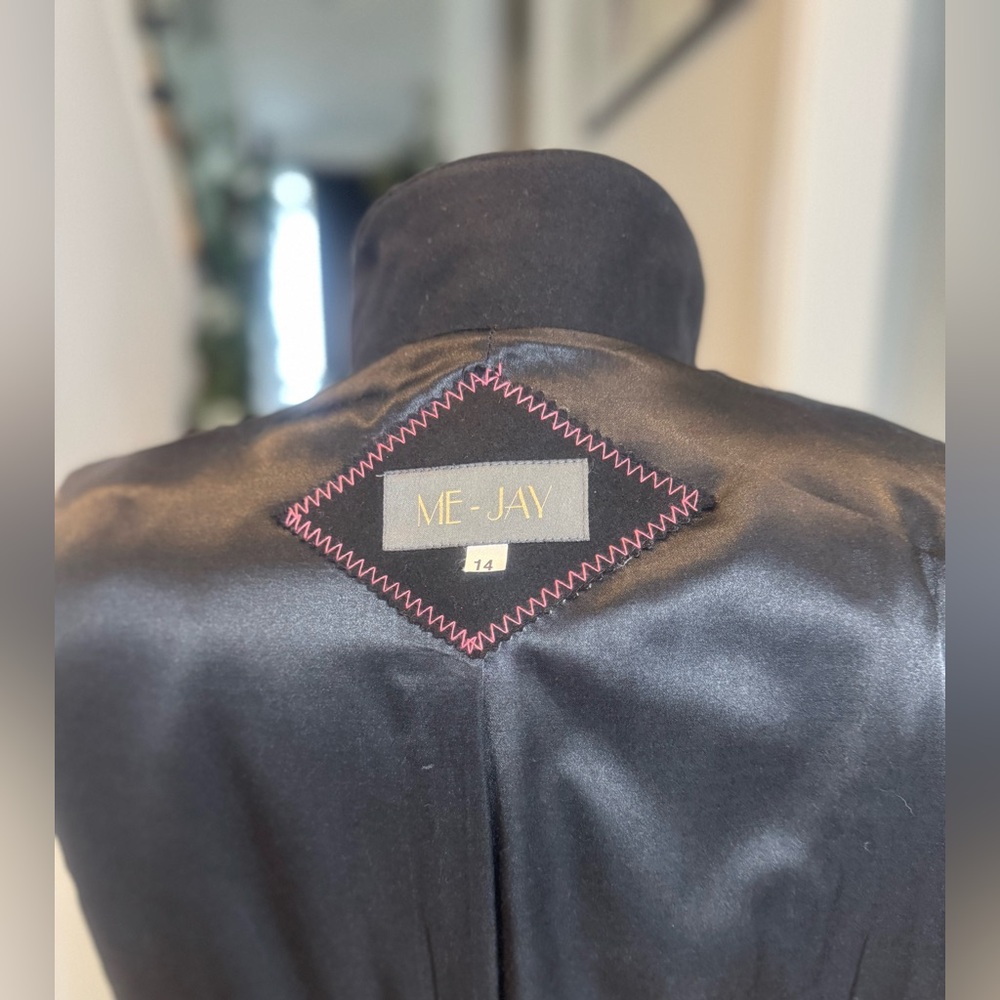ME-JAY Wool Blend Coat Black – Size 14 - Picture 11 of 12
